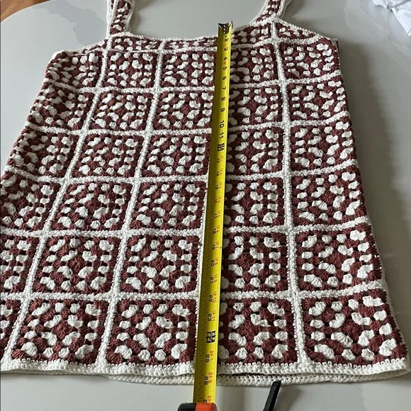Brown and White Crochet Dress - Picture 5 of 8